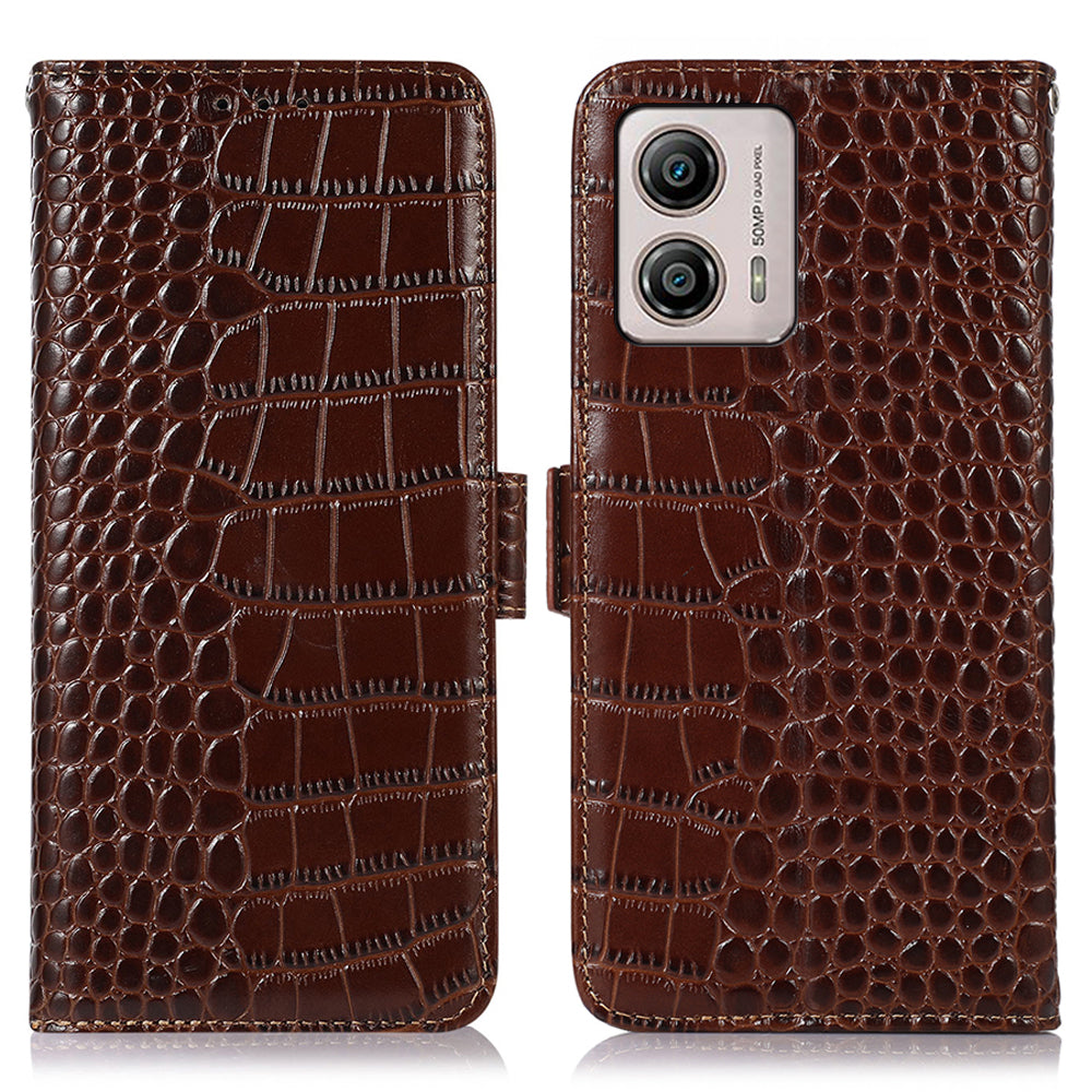 Leather Phone Case for Motorola Moto G53 5G RFID Blocking Crocodile Texture Anti-scratch Drop-proof Phone Cover Wallet Stand Leather Phone Case for Motorola Moto G53 5G RFID Blocking Crocodile Texture Anti-scratch Drop-proof Phone Cover Wallet Stand